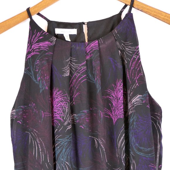 Maurices Women's Size XS Black Abstract Feather Print Spaghetti Strap Dress - Picture 1 of 7